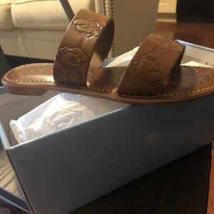 Leather Floral Sandals - Women size 8